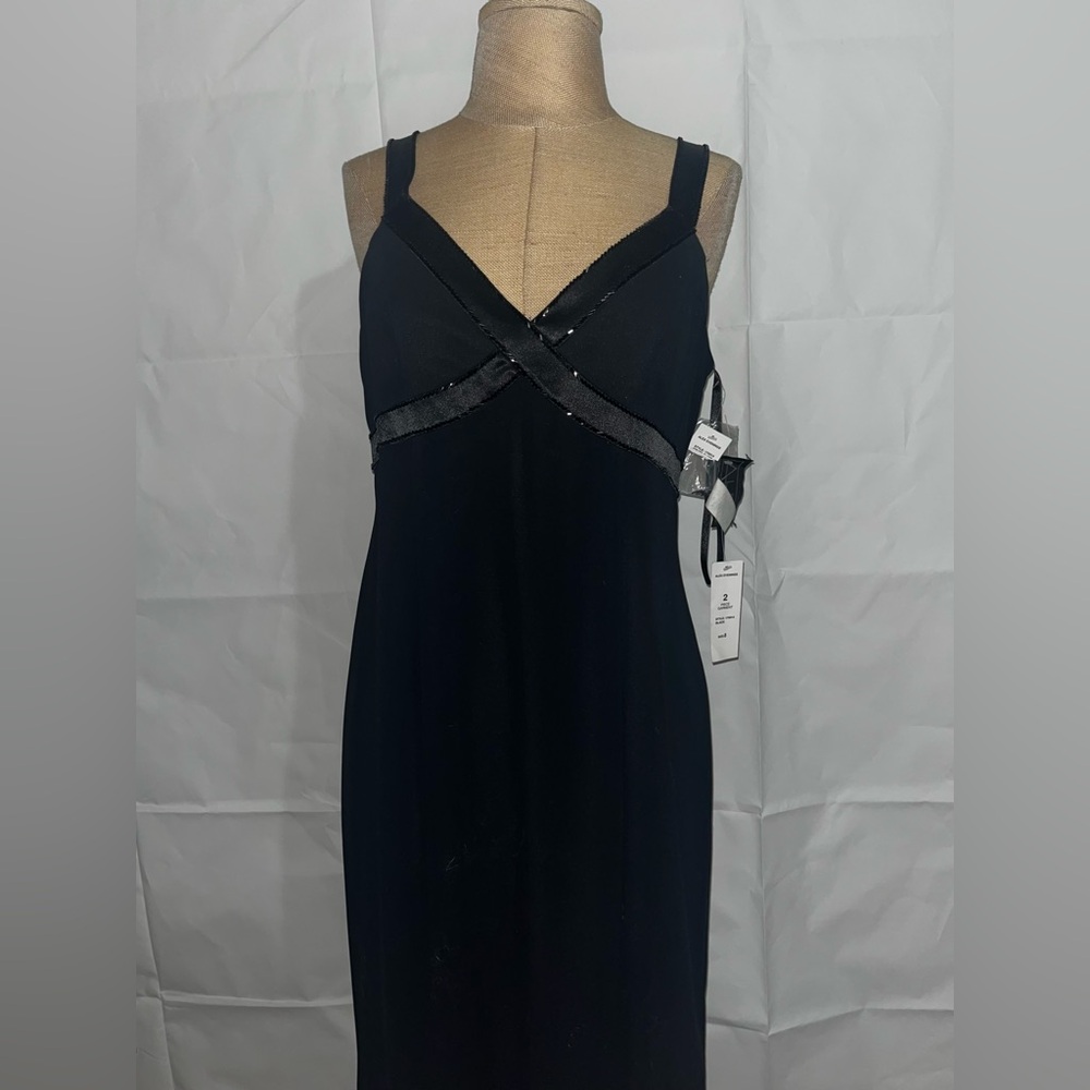 Black Sequin Embellished dress with adjustable straps missing shaw
